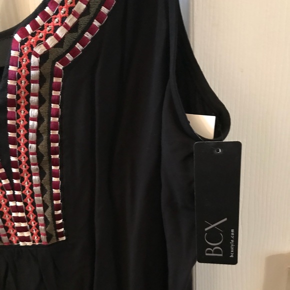 BCX Split Neck Embroidered Black Romper BLACK FRIDAY SALE - Picture 6 of 6